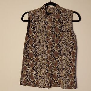 Impressions snake skin metallic shirt sz L